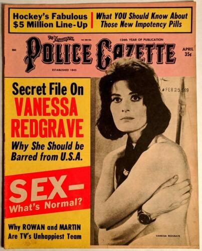 The National Police Gazette April 1969 Vintage Magazine Vanessa Redgrave Ebay