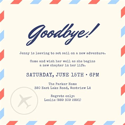Going Away Party Invitation Template