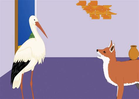 The Fox And The Stork Story With Pictures Small Stories For Kids