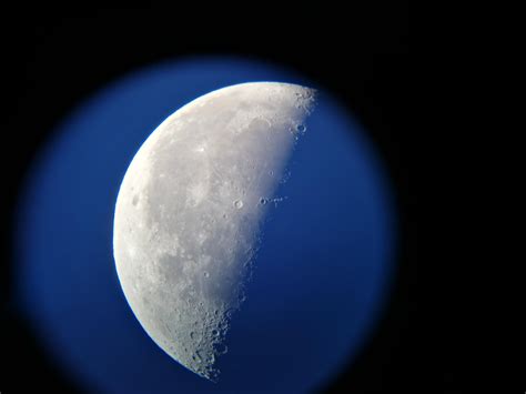 Daytime Moon In Nz Taken Through The Eyepiece Of My 8 Skywatcher Dob