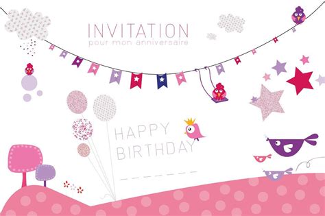 Cartesanniversaire parce que l'anniversaire est toujours un second crucial de l'année et que l. Carte D'invitation Anniversaire À Imprimer Gratuite Fille ...