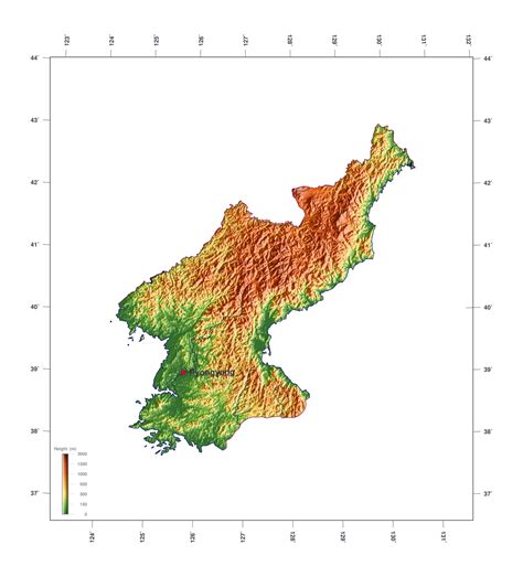 Korea Elevation Map