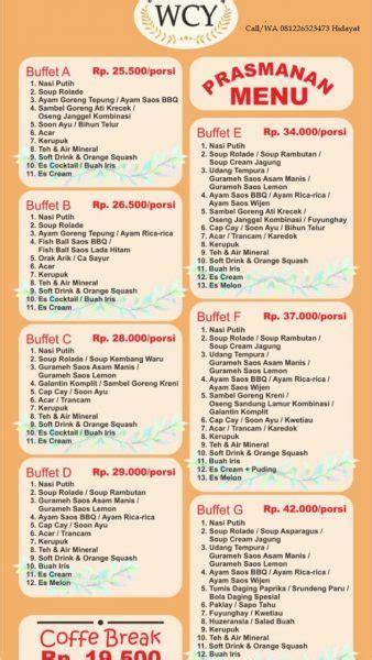 Lengkapnya menu yang ditawarkan oleh hokben ini memang tidak lepas dari kreasi serta rancangan yang mereka buat sendiri dalam membuat sebuah makanan dn minuman siap saji paling di gemari. Daftar Harga Menu Paket Katering (Nego Sesuai Budget) | Pusat Wedding Organizer Yogyakarta