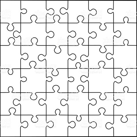 Jigsaw Puzzle Vector Template At Collection Of Jigsaw