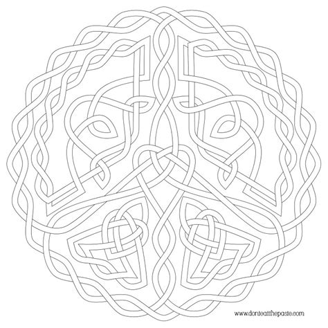 There are four pages worth of mandala coloring pages over at coloring castle, each more interesting than the last. Don't Eat the Paste: Peace Symbol Knot to Color