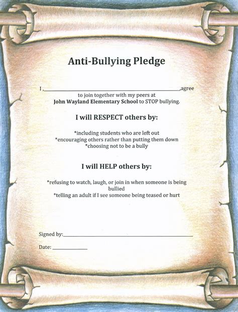 Anti-Bullying Pledge-- students will sign | Anti bullying, Bullying activities, Anti bullying 