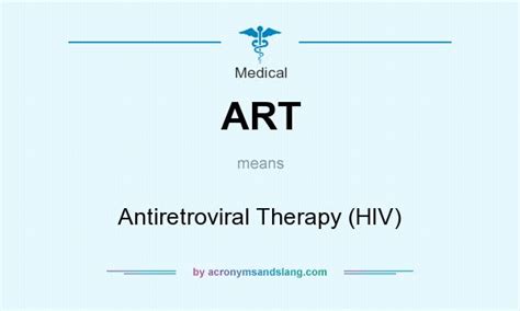Art Antiretroviral Therapy Hiv In Medical By