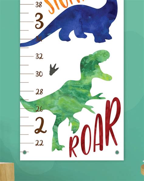 Dinosaur Growth Chart Personalized Growth Chart Personalized Etsy