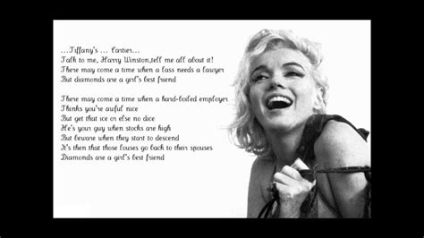 Marilyn Monroe Diamonds Are A Girls Best Friend Lyrics Youtube