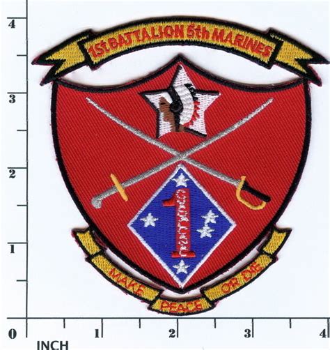 Usmc 1st Battalion5th Marines New Red Patch Wscrolls 15 Iraq 1st