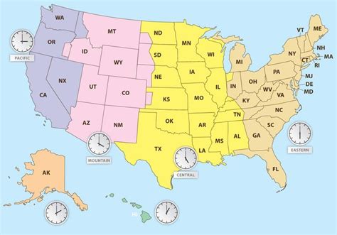 Zeitzonen Usa Karte