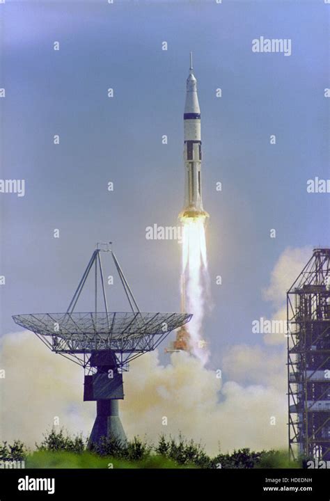 The Apollo 7 Saturn Ib Space Vehicle Launches From The Kennedy Space