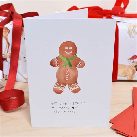 gingerbread man funny christmas card by blank inside