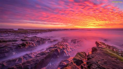 Tapety Zdjęcia Morze Skały Chmury Zachód Słońca