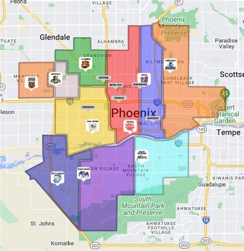 Phoenix High School District Map Tour Map