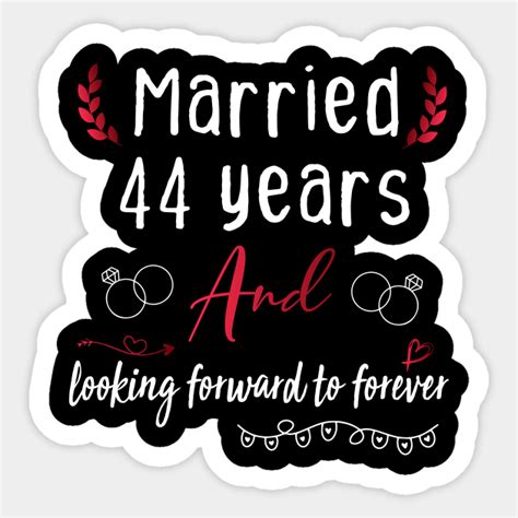 44th Wedding Anniversary Married 44 Years Wedding Anniversary T