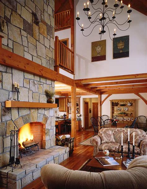 Cozy Timber Frame Homes With Fireplaces Davis Frame