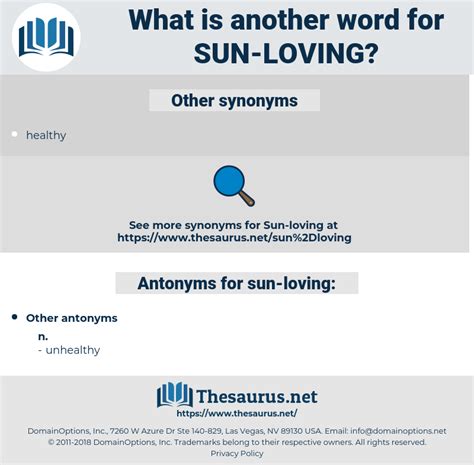 Sun Loving 2 Synonyms And 1 Antonyms