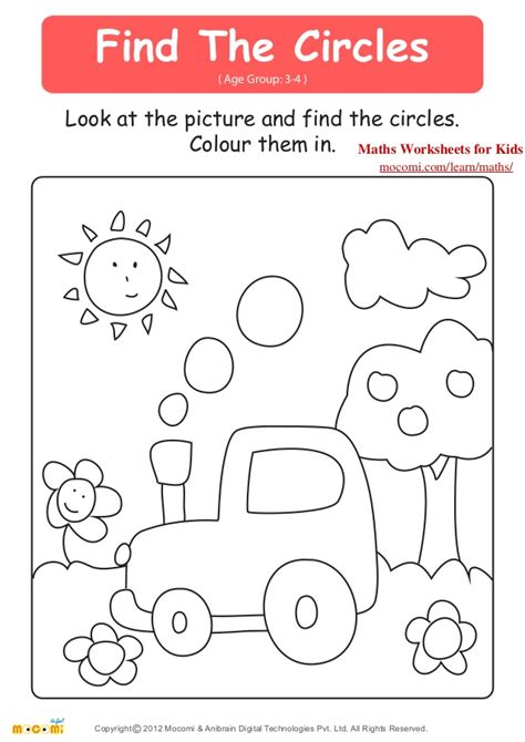 This is a growing collection of free printables for preschoolers, designed for ages approximately 3 & 4 years old.you can also browse through our toddler printables and kindergarten printables. Find The Circles - Maths Worksheets for Kids - Mocomi.com