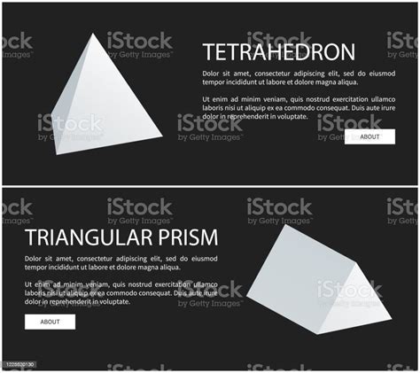 Tetrahedron And Triangular Prism Geometric Figures Stock Illustration