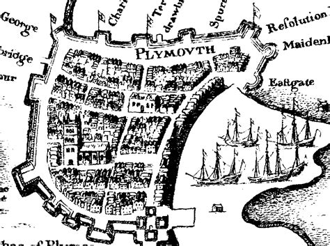 Image Detail Of Map Of Plymouth Devon Circa 1600