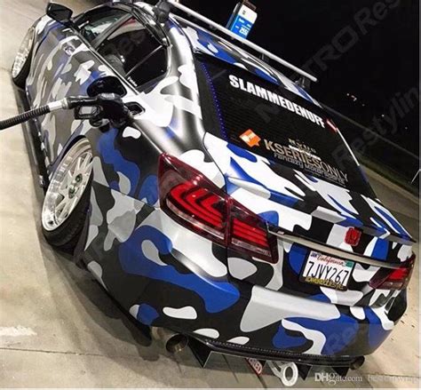2021 2018 New Blue Camouflage Vinyl For Car Truck Whole Wrap Camo