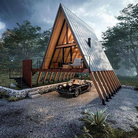 A Frame Small Cabin In 2020 A Frame House Plans Architecture House