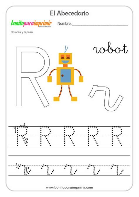 Aprender La Letra R Bonito Para Imprimir