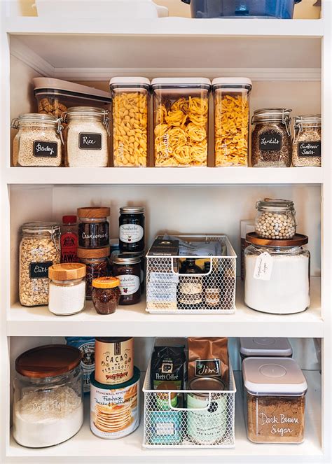 Doing so will not only help preserve the freshness of these items, it will be easier to see when you're running low on an item. How to Organize a Pantry (And Enjoy Doing It!) | Striped ...