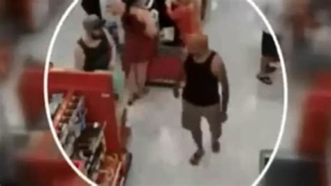 video dad tackles pervert filming up daughter s skirt in la supermarket daily telegraph