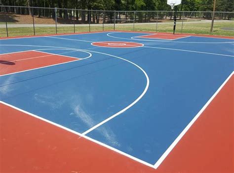 Basketball Court Resurfaced With Custom Colors At Rti International In
