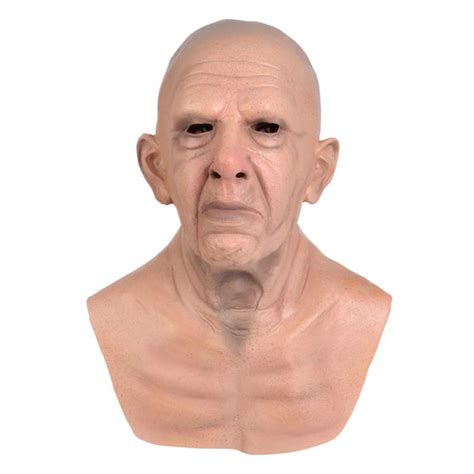 buy old man realistic face human novelty creepy zombie oldman halloween costume latex online at