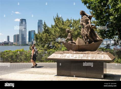 mother frances xavier cabrini memorial bronze statue stands near the battery park city esplanade