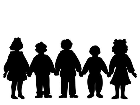 Children Holding Hands Silhouette Free Stock Photo Public Domain Pictures