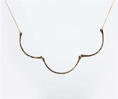 Gold Curved Bar Necklace Elegant Necklace Unique Gold Etsy