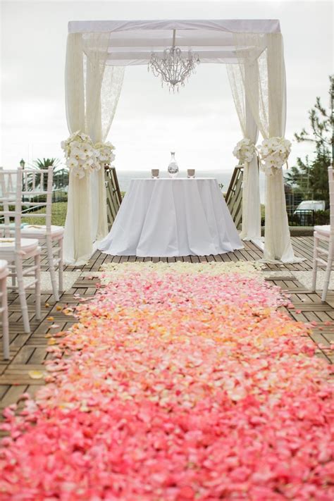 Pastel Ombre Flowers Wedding Runner Coral Wedding Colors