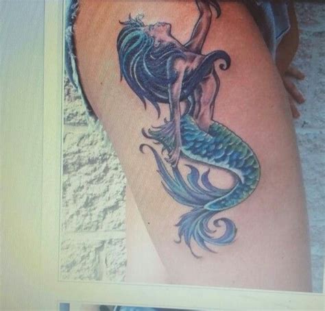 Cute Mermaid Thigh Tattoo Mermaid Tattoo Designs Thigh Tattoo