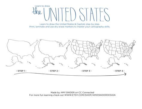 Learn To Draw The United States Blob Map Style Etsy Learn To Draw