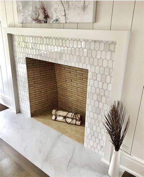 Add Style To Your Fireplace With Elongated Hex Tile America