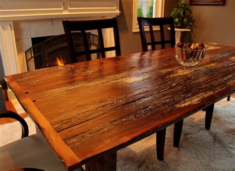 Amish barn wood farmhouse table with breadboard ends from $1,140. Reclaimed Barn Board Farm Table - Rustic - Dining Room ...