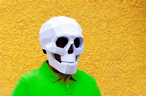 Diy Skull Mask Skull Mask Halloween Masks Papercraft Etsy