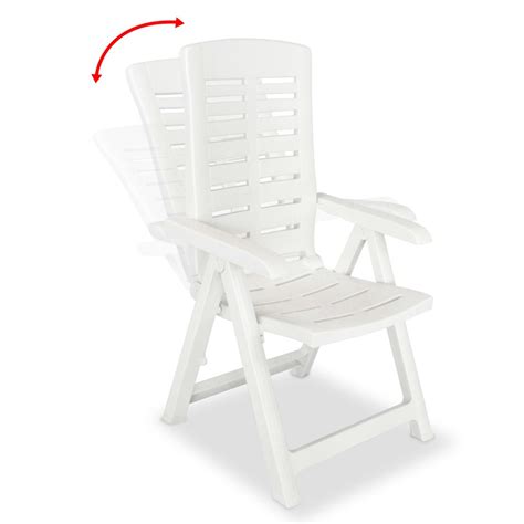 Enjoy free shipping & browse our great selection of patio chairs, patio rocking chairs, patio gliders and more! vidaXL 4x Reclining Garden Chairs Plastic White Adjustable ...