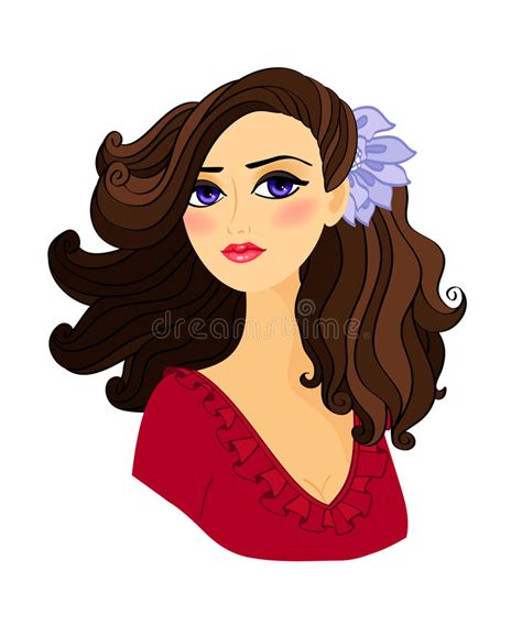 portrait of beautiful girl isolated stock vector illustration of decorative beautiful 37471385