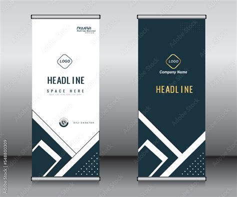 Roll Up Banner Template Design Banner Layout Advertisement Pull Up