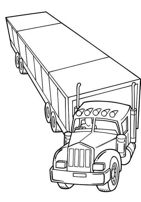 Trailer Semi Truck Coloring Page Netart Truck Coloring Pages Monster Truck Coloring Pages