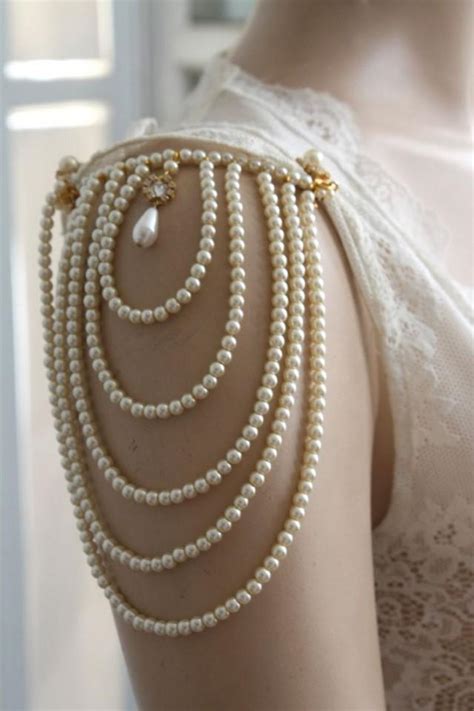 Shoulder Epaulettes Bridal Jewelry Accessories Ivory Pearls And