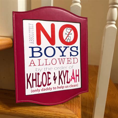 Custom No Boys Allowed Door Sign Plaque Etsy Uk