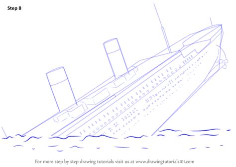 Now see how to draw the titanic using coloured pastels: Learn How to Draw Titanic Sinking (Boats and Ships) Step ...