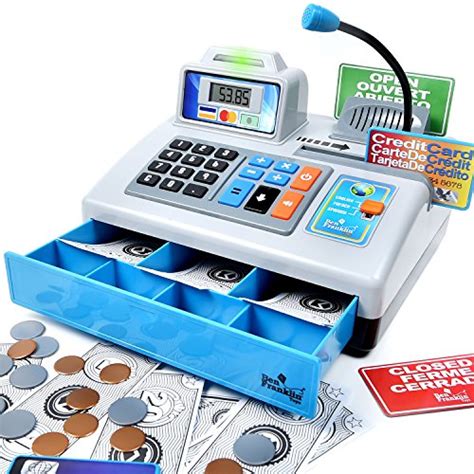 Check spelling or type a new query. Ben Franklin Toys Talking Toy Cash Register - store learning play set with 3 languages, paging ...