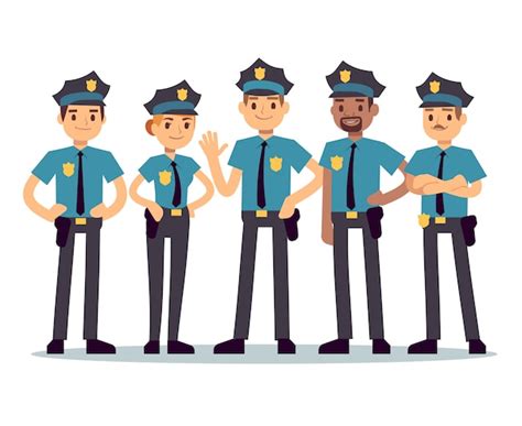 Premium Vector Group Of Police Officers Woman And Man Cops Vector